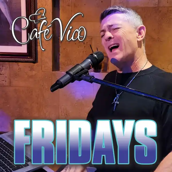 Danny DelRay plays the piano bar at Cafe Vico Fort Lauderdale every Friday 5 to 7:30 PM